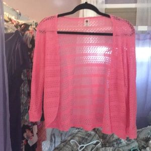 Pink cover up/cardigan/sweater